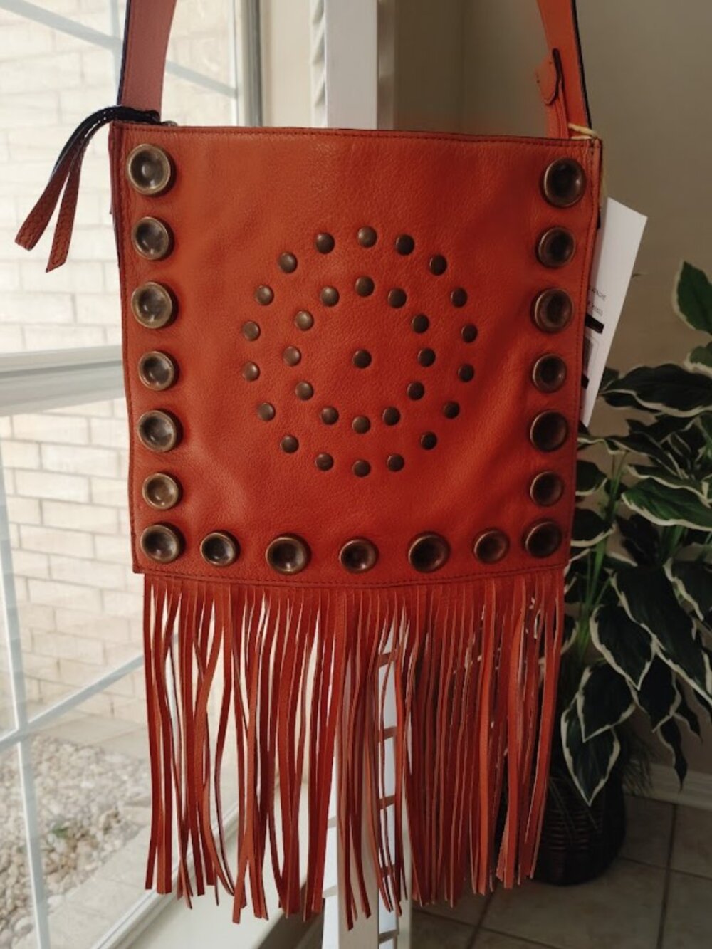 HYPE Leather Studded Fringe Bag (NWT)